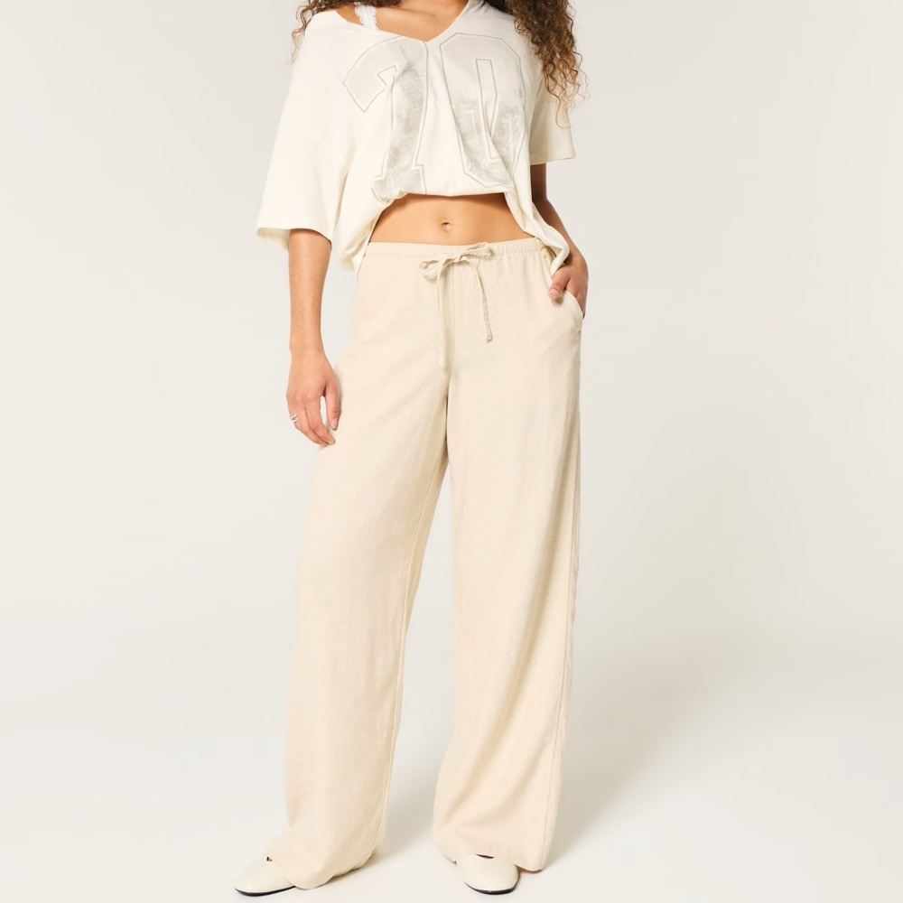Hollister Tan Linen Pants